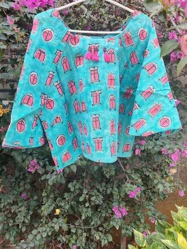 Wide Sleeves Cotton Tops