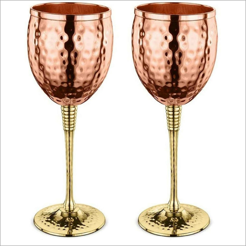 Hammered Copper Goblet Bar Glass