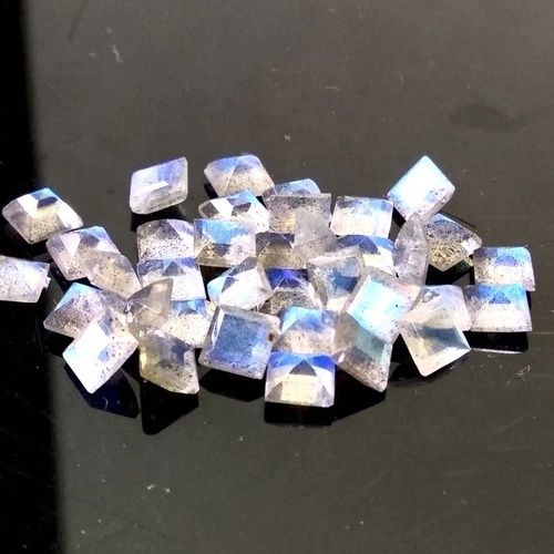 3mm Labradorite Faceted Square Loose Gemstones