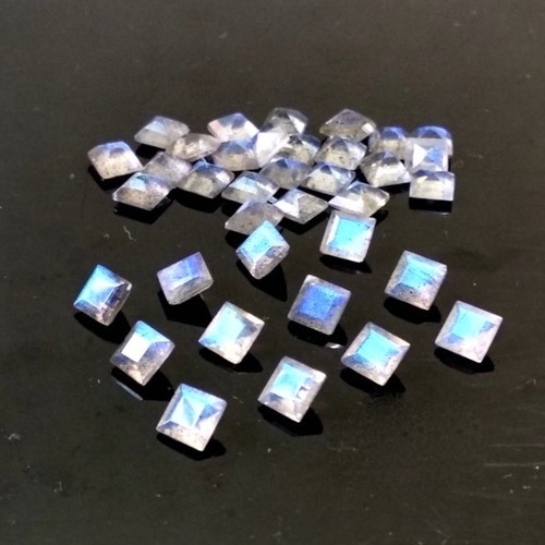 4mm Labradorite Faceted Square Loose Gemstones