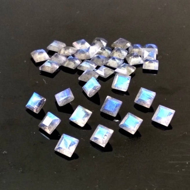 7mm Labradorite Faceted Square Loose Gemstones