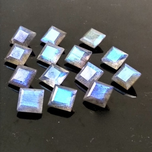 8mm Labradorite Faceted Square Loose Gemstones