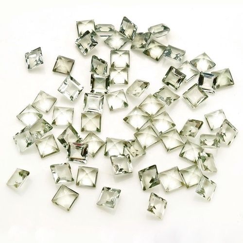 5mm Green Amethyst Faceted Square Loose Gemstones