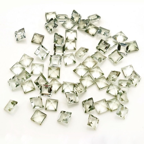 8mm Green Amethyst Faceted Square Loose Gemstones
