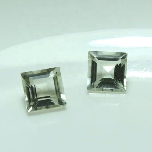 10mm Green Amethyst Faceted Square Loose Gemstones Grade: Aaa