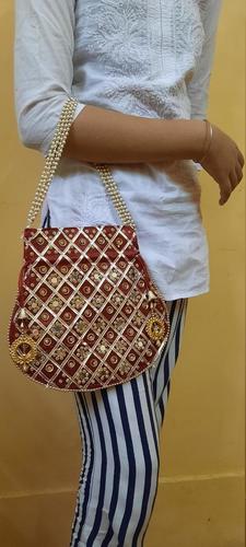Designer Silk Embroidered Potli Bag