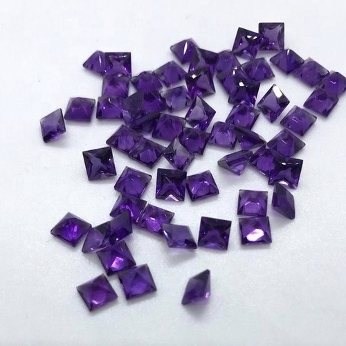 8mm African Amethyst Faceted Square Loose Gemstones