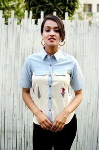 Blue Demin Slub Shirt
