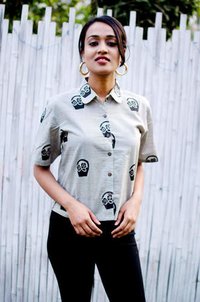 Grey Block Printed Shirt