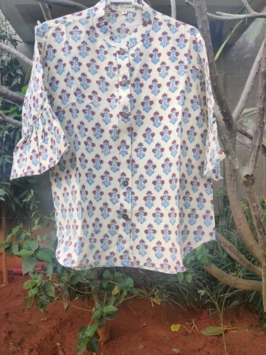 White Base Block Printed Shirt By DESI FINESSE