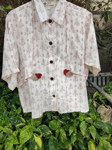 White Base Block Printed Shirt