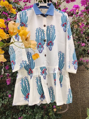 Block Printed Long Top