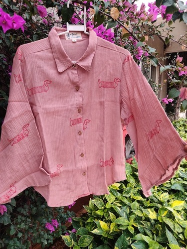 Pink Puppy Print Top