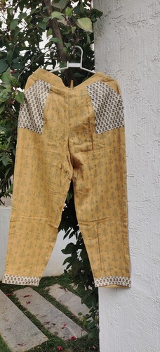 Mustard Block Printed Pant