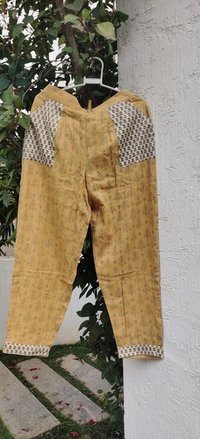Mustard Block Printed Pant