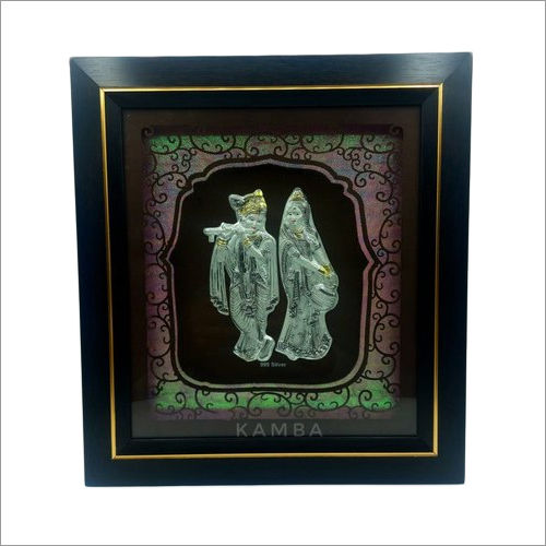 Silver Radha Krishna Photo Frame