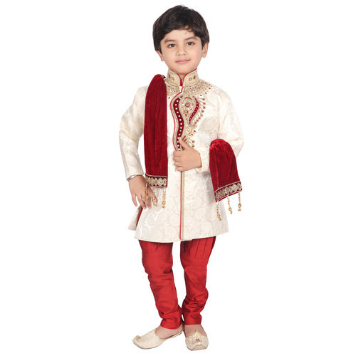 Embroidered Sherwani Set With Dupatta Age Group: 0-16