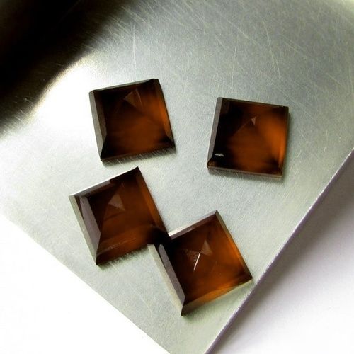 8mm Hessonite Garnet Faceted Square Loose Gemstones