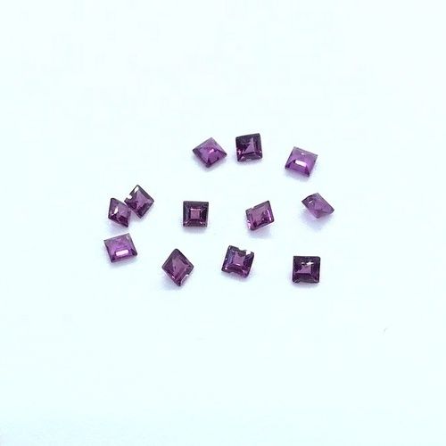 4mm Rhodolite Garnet Faceted Square Loose Gemstones