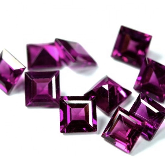 4mm Rhodolite Garnet Faceted Square Loose Gemstones