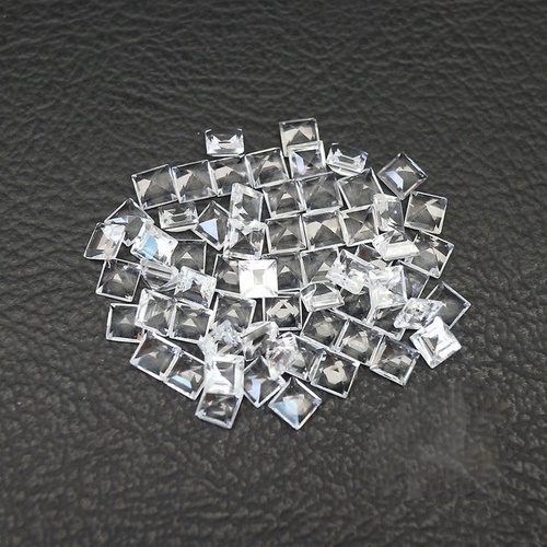 3mm White Topaz Faceted Square Loose Gemstones