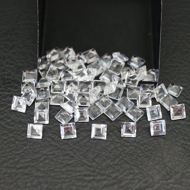 3mm White Topaz Faceted Square Loose Gemstones