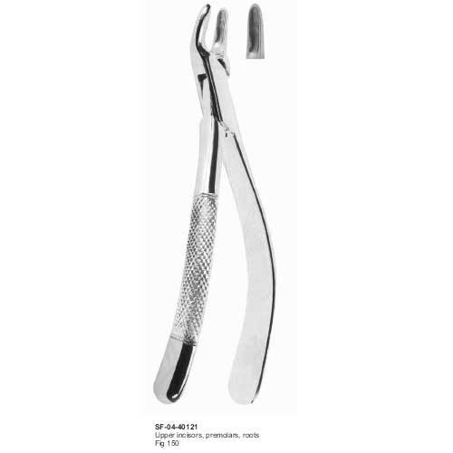 Upper Incisors, Premolars, Roots - Stainless Steel, 170mm Length | Knurled Handle, Bayonet Jaw, Tapered Tip, Autoclavable