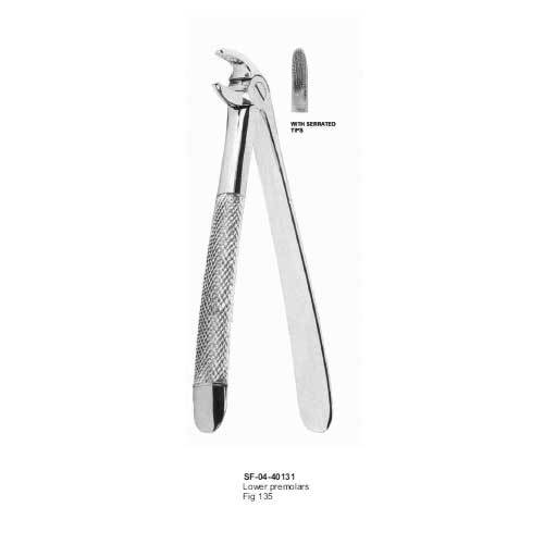 Lower Premolars - Stainless Steel, 16cm, Bayonet Jaw | Precise Extraction, Textured Handle, Polished Finish