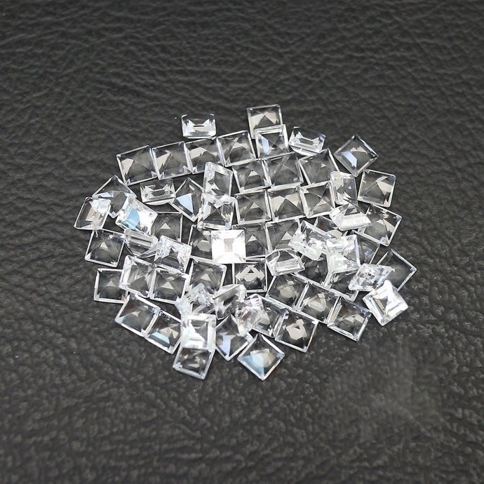 4mm White Topaz Faceted Square Loose Gemstones
