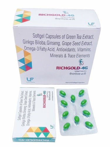Omega-3 Fatty Acid, Green Tea Extract, Ginkgo Biloba, Ginseng and multivitamin 4g Capsules