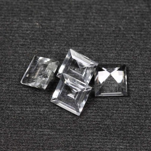 8mm White Topaz Faceted Square Loose Gemstones