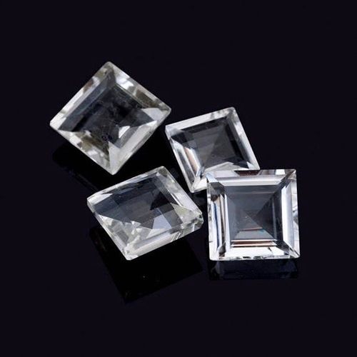 9mm White Topaz Faceted Square Loose Gemstones Grade: Aaa