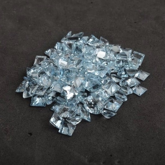7mm Sky Blue Topaz Faceted Square Loose Gemstones