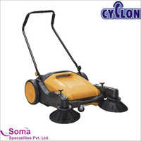 Manual Sweeping Machine - Plastic And Metal, Collection Container Approx. 40 Liters | Lightweight Design, Dual Rotating Brushes, Push Handle Control