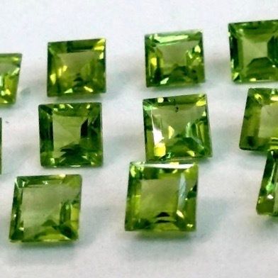 5mm Peridot Faceted Square Loose Gemstones Grade: Aaa