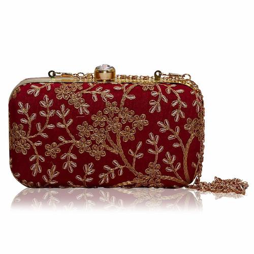 Ethnic Embroidered Box Clutch