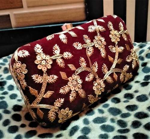 Embroidered & Embellished Party Clutch Bag