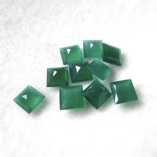 8mm Green Onyx Faceted Square Loose Gemstones