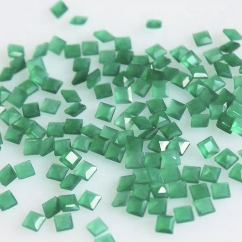 9mm Green Onyx Faceted Square Loose Gemstones