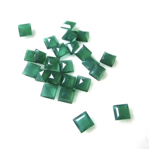 10mm Green Onyx Faceted Square Loose Gemstones