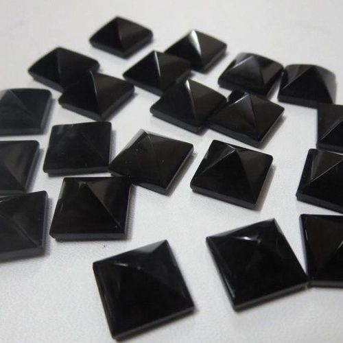 5mm Black Onyx Faceted Square Loose Gemstones