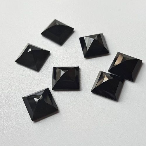 6mm Black Onyx Faceted Square Loose Gemstones