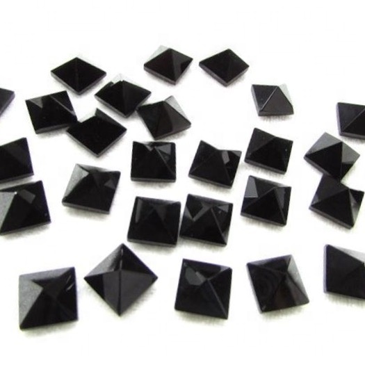 9mm Black Onyx Faceted Square Loose Gemstones
