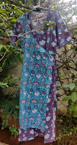 Blue Floral Printed Kurta