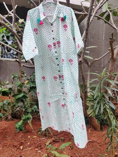 Washable Chevron Tasseled Kurta