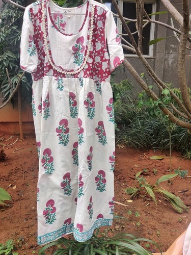 Floral White Kurta