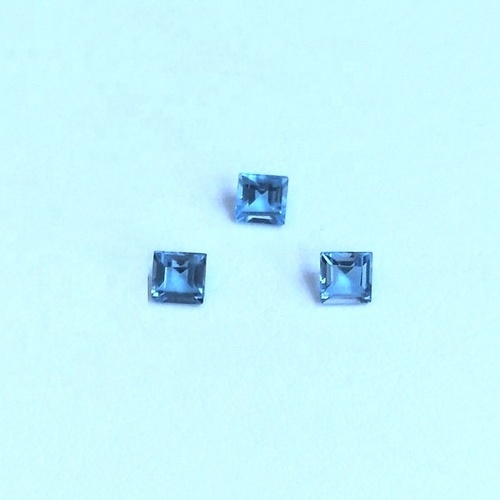 4mm Swiss Blue Topaz Faceted Square Loose Gemstones