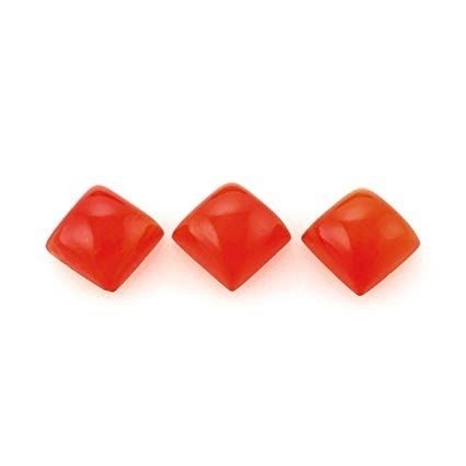 4mm Carnelian Square Cabochon Loose Gemstones