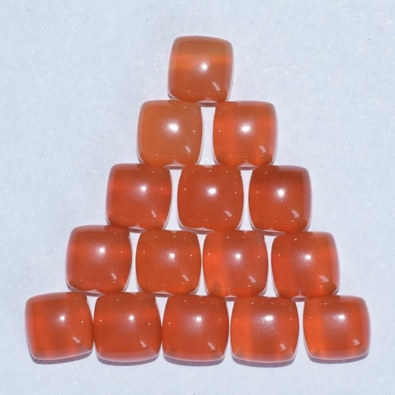 4mm Carnelian Square Cabochon Loose Gemstones