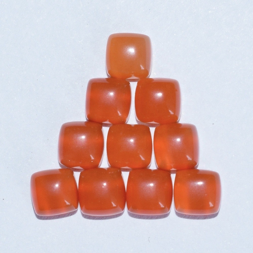 10mm Carnelian Square Cabochon Loose Gemstones